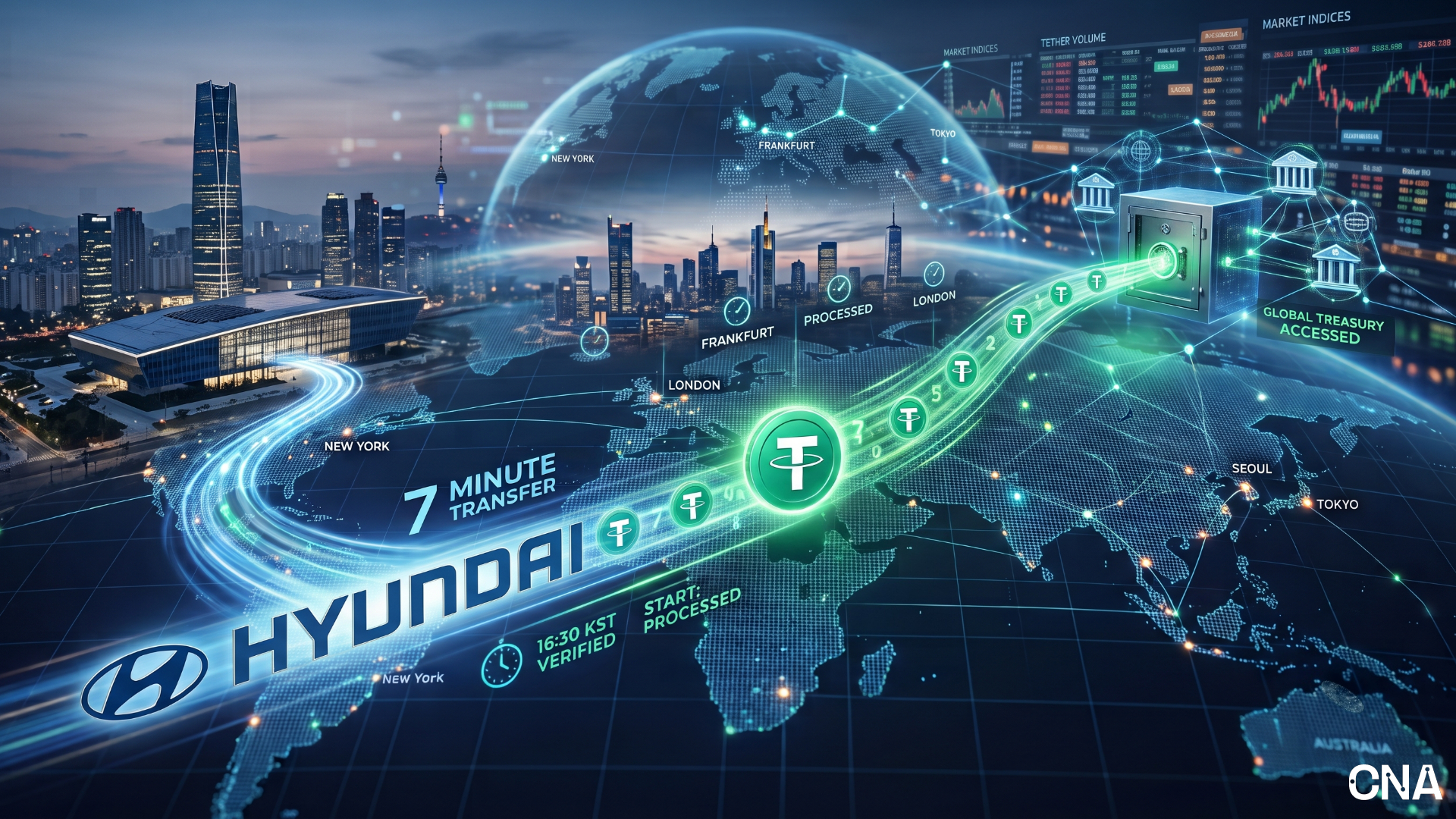 Hyundai Completes 7-Minute Cross-Border Treasury Transfer Using USDT Stablecoin