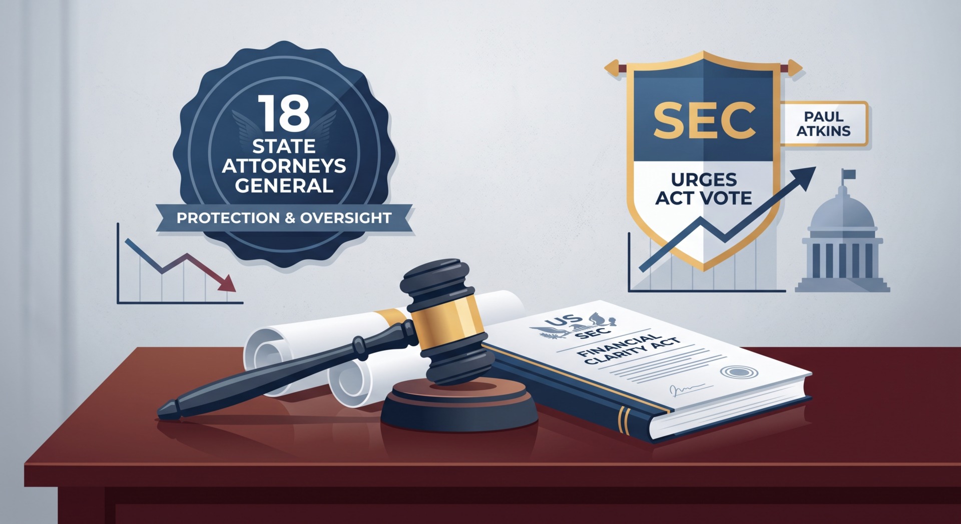 SEC's Atkins Urges Clarity Act Vote as 18 State AGs Warn of Weakened Oversight